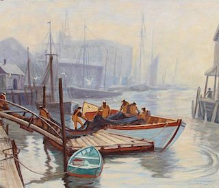 Emile Albert Gruppe (1896 - 1978) Italian Docks