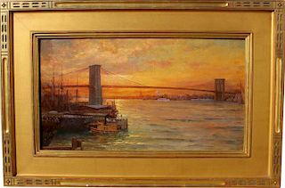 William Lippincott (1849-1920) Brooklyn Bridge NYC