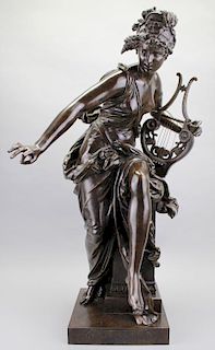 Le Melodie Bronze Statue by A.Carrier Belleuse