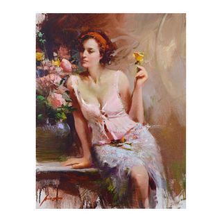 Pino (1939-2010), "Sweet Scent" Limited Edition Artist-Embellished Giclee on Canvas. Numbered and Hand Signed with Certificate of Authenticity.