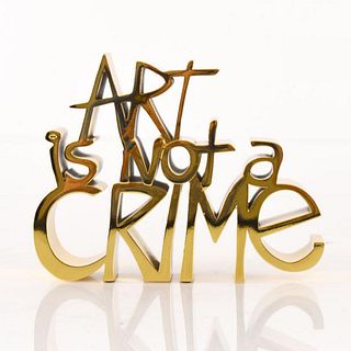 Mr. Brainwash- Resin Sculpture "Art Is Not a Crime (Gold)"