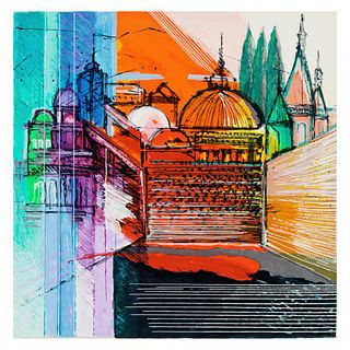 Calman Shemi, "Jerusalem Spirit" Limited Edition Serigraph, Numbered and Hand Signed with Letter of Authenticity.