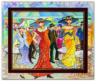 Patricia Govezensky- Original Acrylic with Hand Painted Frame "Love Dancing"
