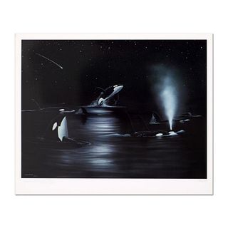 Wyland, "Orca Starry Night" Limited Edition Lithograph, Numbered and Hand Signed with Certificate of Authenticity.