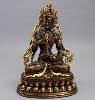 19th C. Gilt Bronze Tibetan Avalokiteshvara