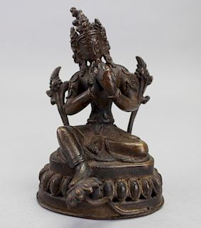 Antique Nepalese Bronze Seated Bodhisattva