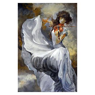 Lena Sotskova, "Moonlight" Hand Signed, Artist Embellished Limited Edition Giclee on Canvas with COA.
