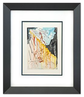 Salvador Dali- Original Color Woodcut on B.F.K. Rives Paper "Paradise 21"