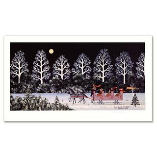 Jane Wooster Scott, "Trail Creek Sleigh Ride" Hand Signed Limited Edition Lithograph with Letter of Authenticity.