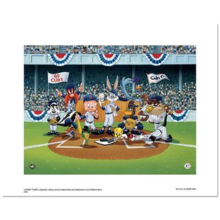 Line Up At The Plate (Cubs) is a Limited Edition Giclee from Warner Brothers with Hologram Seal and Certificate of Authenticity.