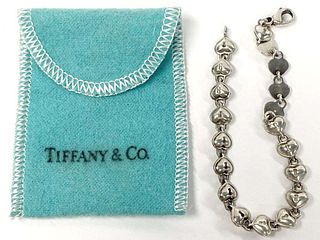 Tiffany & Co. Rare Padlock Heart Link Bracelet .925 Sterling Silver