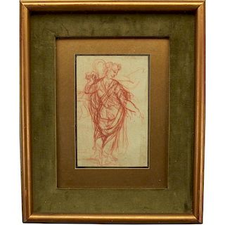 16th C. Old Master Figural Red Crayon Drawing
