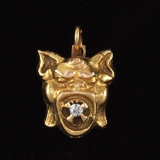 Vintage Gold and Diamond Mythical Creature Pendant 
