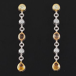 &quot;Hans D. Krieger&quot; Gold and Diamond Earrings 