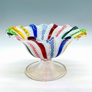 Murano Style Zanfirico Glass Bowl