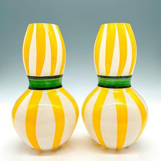 Pair of Kosta Boda, Ulrica Hydman Ribbon Vases