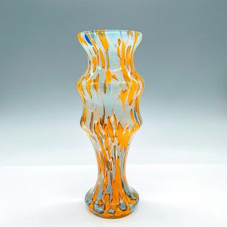 Vintage Czech Art Deco Spatter Glass Vase
