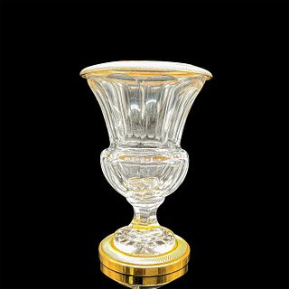 Vintage Bohemian Cut Crystal Glass Trophy Vase