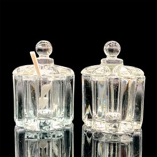 Pair of Crystal Glass Condiment Jars