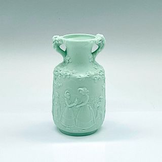 Lladro Mini Matte Porcelain Green Handled Urn Vase