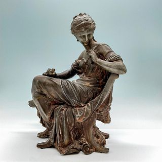 Mixed Metal Alloy Sculpture of Greek Woman