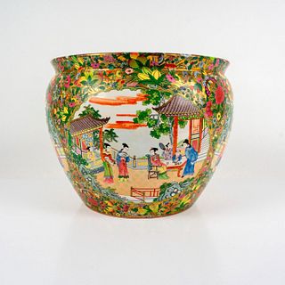 Chinese Qianlong Period Rose Medallion Porcelain Jardiniere