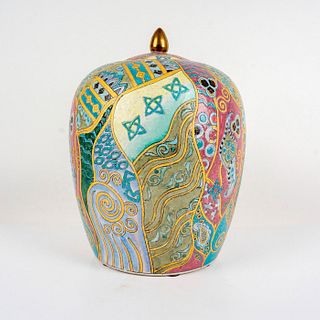 Vintage Porcelain Decorative Painted Covered Jar