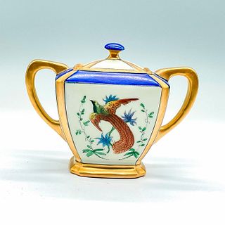 Vintage Porcelain Japanese Sugar Bowl, Phoenix