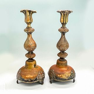 Pair of Vintage Bronze Candlesticks