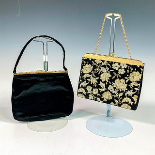 2pc Vintage Black Floral Purses, Koret + More