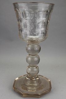 Early Crystal Communal Glass Chalice