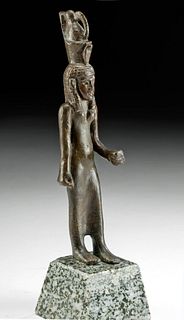 Museum-Exhibited Egyptian Bronze Figure Goddess Mut