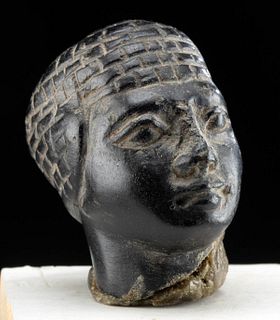 Egyptian Middle Kingdom Black Stone Head