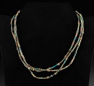 Necklace w/ Egyptian Glazed Faience Beads (3 Strands)
