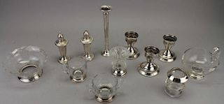 (12) Assorted Sterling Silver/Glass Pieces