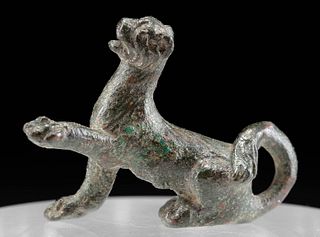 Adorable Roman Bronze Panther Figure