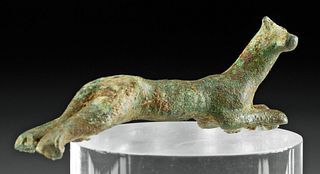 Roman Bronze Figural Leaping Feline