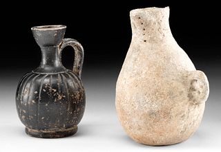 Holyland Pottery Jar & Greek Apulian Blackware Lekythos