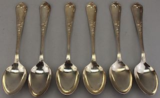 (6) French Ercuis Silver Spoons
