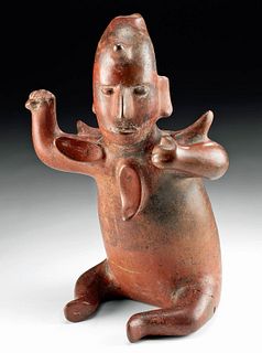 Colima Pottery Seated Shaman Figure, TL Tested