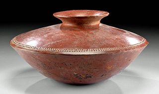 Splendid Colima Redware Jar (Saucer Form)