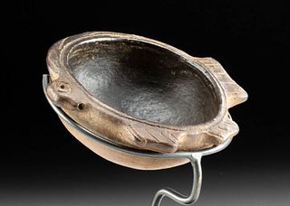 Rare Zapotec Stoneware Effigy Bowl Fish Form