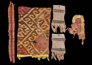 5 Chancay / Chimu Wool & Cotton Textile Fragments