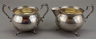 Antique Sterling Silver Footed Creamer/Sugar