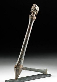 19th C. African Luba Ceremonial Figural Axe