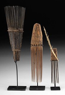 3 Tonga, Papua New Guinea, & Solomon Islands Wood Combs