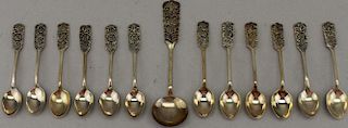 (13) Continental .835 Silver Spoons