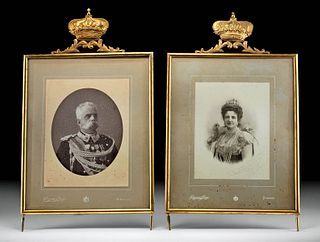 19th C. Portraits in Gilt Frames - Italy's King & Queen