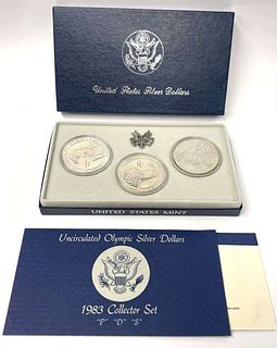 1984-P/D/S United States Olympic Silver Dollar Set (3-coins)  
