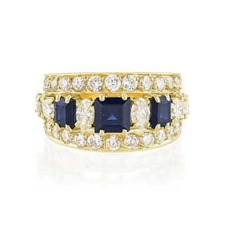 Sapphire and Diamond Gold Ring
